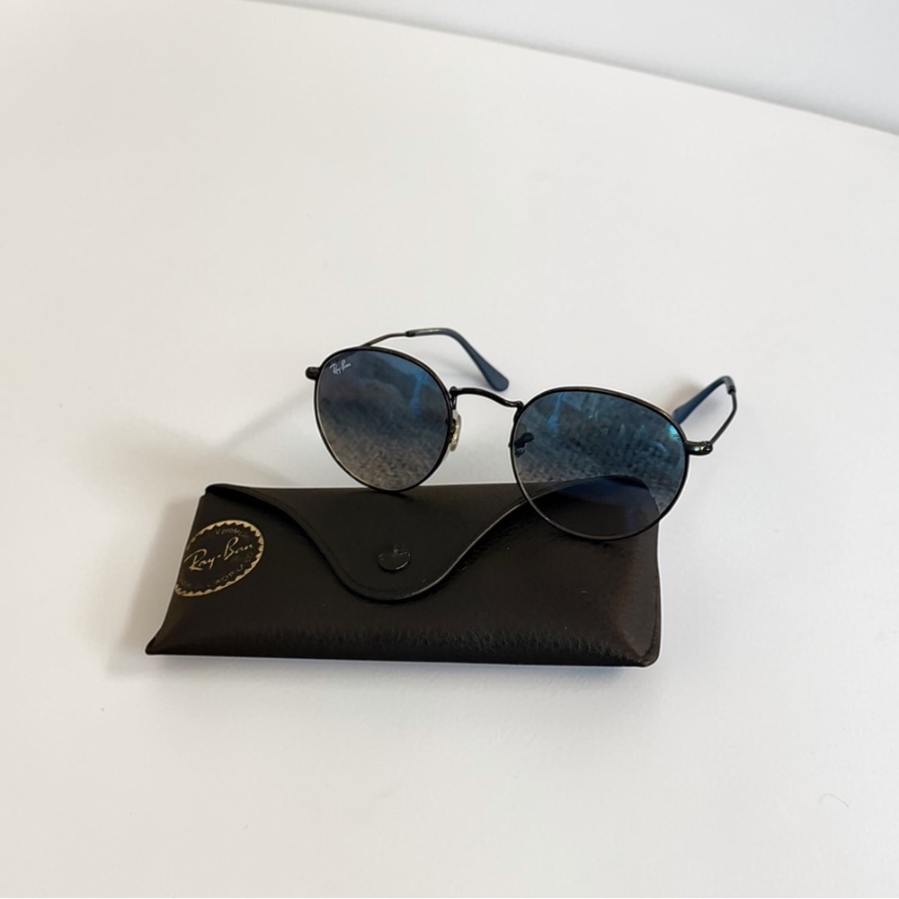 Ray-Ban Polarized RB3447 ROUND METAL Black/Blue/Light blue - Picture 2 of 9